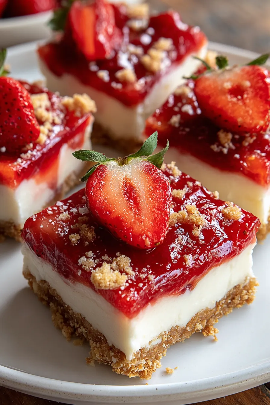Creamy No-Bake Strawberry Cheesecake Bars: Your Summer Go-To
